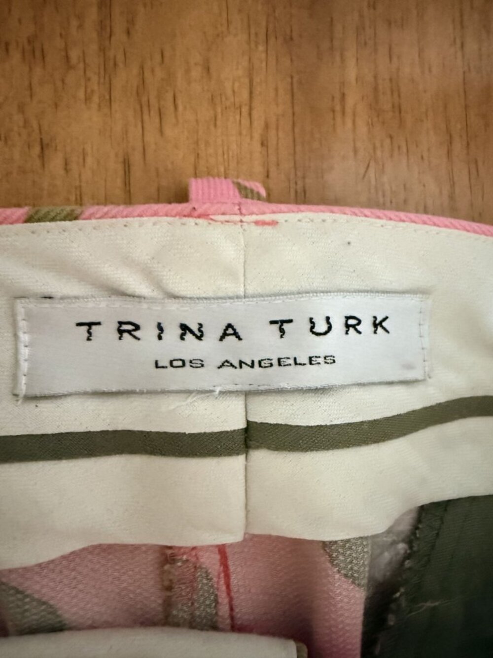 Trina Turk Womens Pink & Green Tropical Print Lightweight Denim Pants 34x30 - Picture 4 of 9